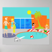 Retro Pool Party Poster (Voorkant)