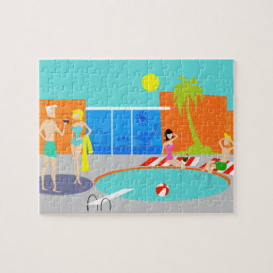 Retro Pool Party Puzzle Legpuzzel