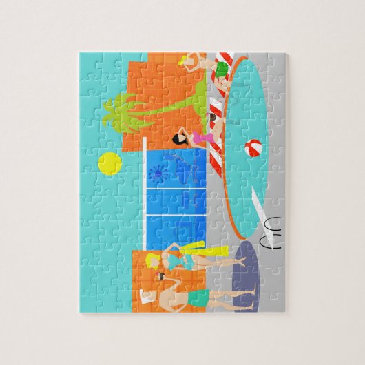 Retro Pool Party Puzzle Legpuzzel (Verticaal)