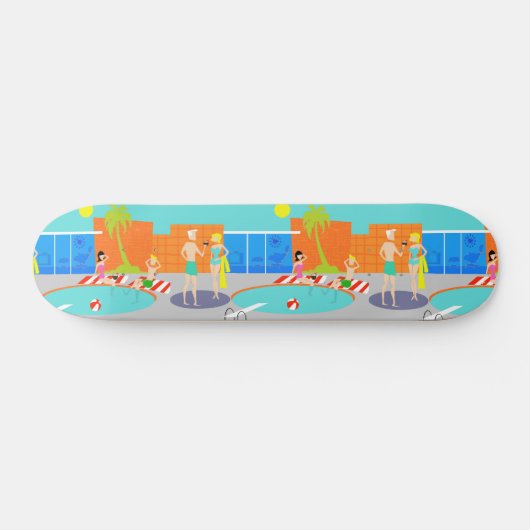 Retro Pool Party Skateboard (Horizontaal)