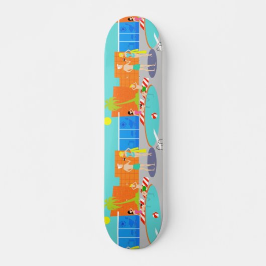 Retro Pool Party Skateboard (Voorkant)