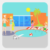 Retro Pool Party Stickers (Voorkant)