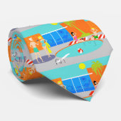 Retro Pool Party Stropdas (Opgerold)