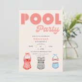 Retro Pool Party Vrouwen Zomer Verjaardag Kaart (Staand voorkant)