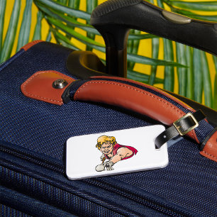 Retro Pool Speler Biljart Sport Bagagelabel