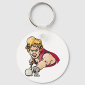 Retro Pool Speler  Biljart Sport Sleutelhanger (Achterkant)