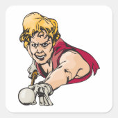 Retro Pool Speler Biljart Sport Vierkante Sticker (Voorkant)