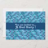 Retro-poolgroep tegels blauw patroonpatroon kaart (Voorkant)