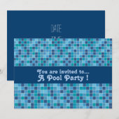 Retro-poolgroep tegels blauw patroonpatroon kaart (Voorkant / Achterkant)