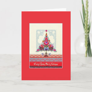 Retro Poolse tweetalige kerst Kaart