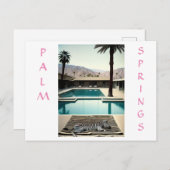 Retro Poolside Zebra Theme Vakantie Personaliseren Briefkaart (Voorkant / Achterkant)