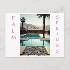 Retro Poolside Zebra Theme Vakantie Personaliseren Briefkaart