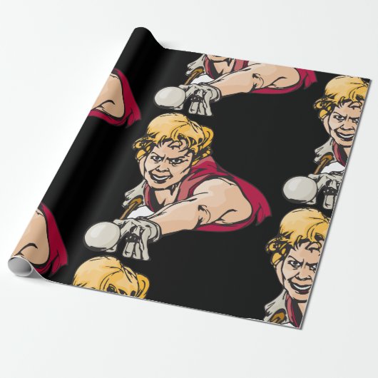 Retro Poolspeler Vintage Biljart Sport Cadeaupapier (Uitgerold)