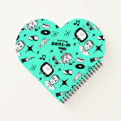 Retro Pop 1950 Stijlnostalgische grafische kaart Notitieboek (Achterkant)