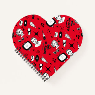 Retro Pop 1950 Stijlnostalgische grafische kaart Notitieboek