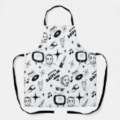 Retro Pop 1950 Stijlnostalgische grafische kaart Schort (Voorkant)