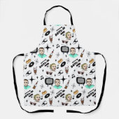 Retro Pop 1950 Stijlnostalgische grafische kaart Schort (Voorkant)