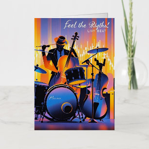 Retro Pop Abstracte muziekinstrumenten dramatisch Folie Wenskaart
