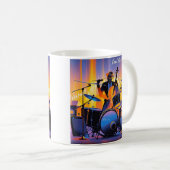 Retro Pop Abstracte muziekinstrumenten dramatisch Koffiemok (Voorkant rechts)