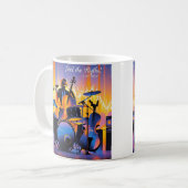 Retro Pop Abstracte muziekinstrumenten dramatisch Koffiemok (Voorkant links)