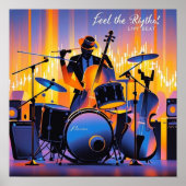 Retro Pop Abstracte muziekinstrumenten dramatisch Poster (Voorkant)