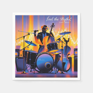 Retro Pop Abstracte muziekinstrumenten dramatisch Servet