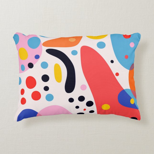 Retro Pop Abstracte Vlekken Kussen (Voorkant)