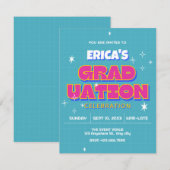 Retro pop afstuderen kaart (Voorkant / Achterkant)