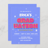 Retro pop afstuderen kaart (Voorkant / Achterkant)
