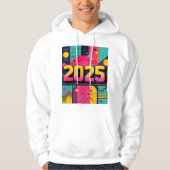 Retro Pop Art 2025 Geometrisch patroon Hoodie (Voorkant)