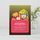 Retro Pop Art 40th (of elke leeftijd) Kaart (Staand voorkant)