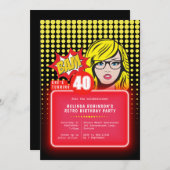 Retro Pop Art 40th (of elke leeftijd) Kaart (Voorkant / Achterkant)