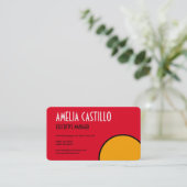 Retro Pop Art 60s 70s Stijl Minimalistisch Rood Ge Visitekaartje (Staand voorkant)