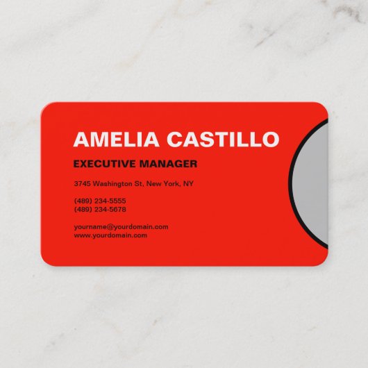 Retro Pop Art 60s 70s Stijlvol Minimalistisch Rood Visitekaartje (Voorkant)