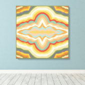 Retro Pop Art Abstract Geometric Wavy Pattern Canvas Afdruk (Insitu (Houten vloer))