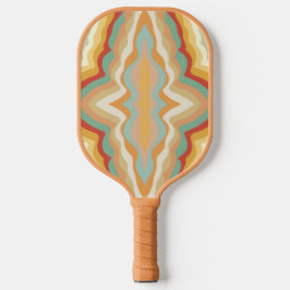 Retro Pop Art Abstract Geometric Wavy Pattern Pickleball Paddle