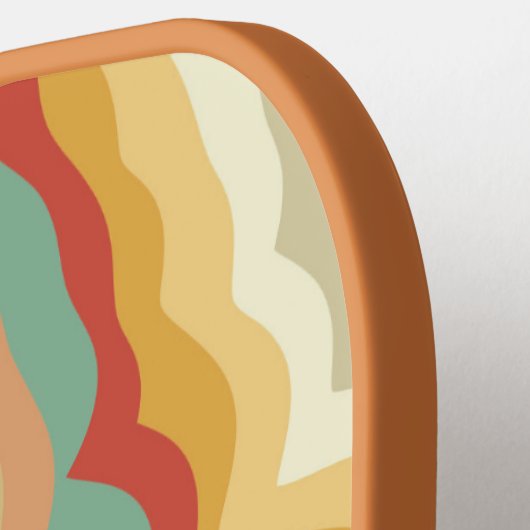 Retro Pop Art Abstract Geometric Wavy Pattern Pickleball Paddle (Links Detail)