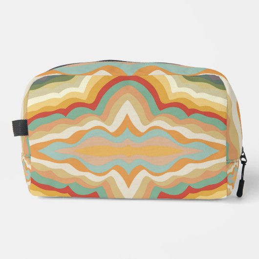 Retro Pop Art Abstract Geometric Wavy Pattern Toilettasje (Voorkant)