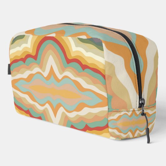Retro Pop Art Abstract Geometric Wavy Pattern Toilettasje (Rechterhoek)