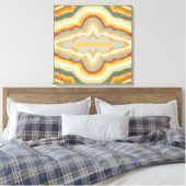 Retro Pop Art Abstract Geometrisch Golfpatroon Canvas Afdruk (Insitu (Slaapkamer))