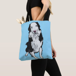 Retro Pop Art Australische Herdershond Grafisch Tote Bag