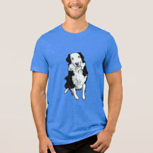 Retro Pop Art Australische Herdershond Grafisch Tri-Blend Shirt