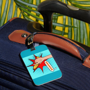 Retro Pop Art Banaan Comic Book Stijl Bagagelabel