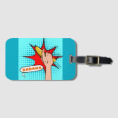 Retro Pop Art Banaan Comic Book Stijl Bagagelabel (Voorkant (horizontaal))