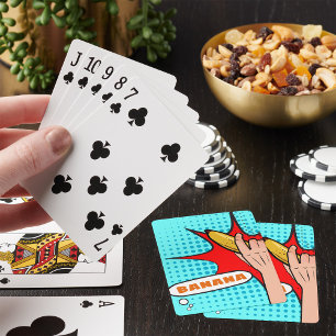 Retro Pop Art Banaan Comic Book Stijl Pokerkaarten