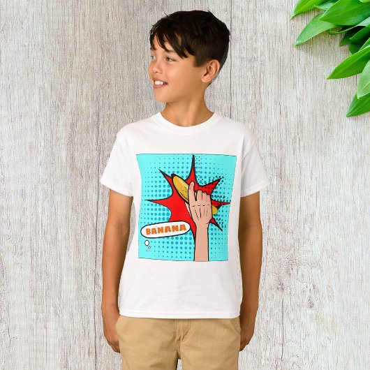 Retro Pop Art Banaan Comic Book Stijl T-shirt