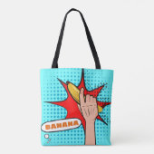 Retro Pop Art Banaan Comic Book Stijl Tote Bag (Achterkant)