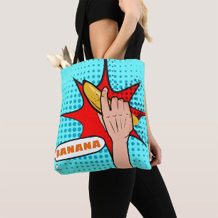 Retro Pop Art Banaan Comic Book Stijl Tote Bag
