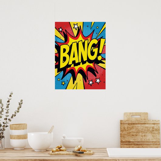Retro Pop Art 'BANG!' Actie-Poster Poster (Keuken)