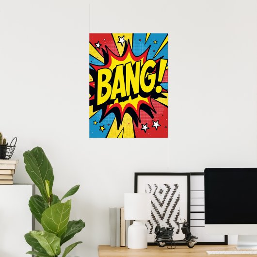 Retro Pop Art 'BANG!' Actie-Poster Poster (Thuiskantoor)